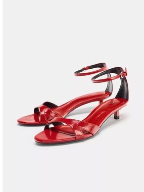 ZARA LEATHER ANKLE STRAP SANDALS